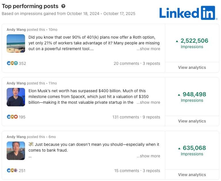linkedin top 3 – partnerships linkedin top voice